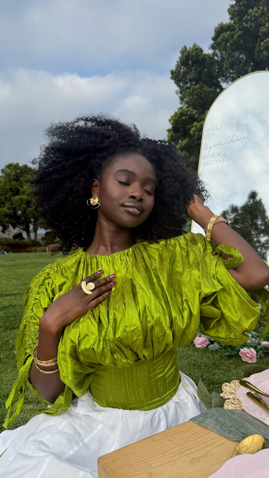 Bɛneeti Corset Top - Green